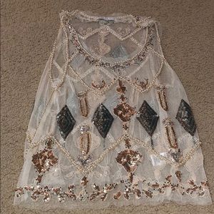 Sparkle and pearl tank top